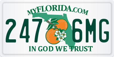 FL license plate 2476MG