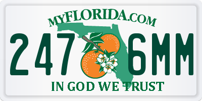 FL license plate 2476MM