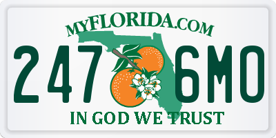 FL license plate 2476MO