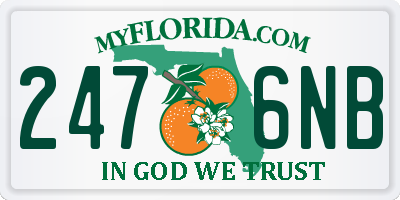 FL license plate 2476NB