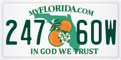 FL license plate 2476OW