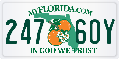 FL license plate 2476OY
