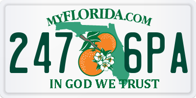 FL license plate 2476PA