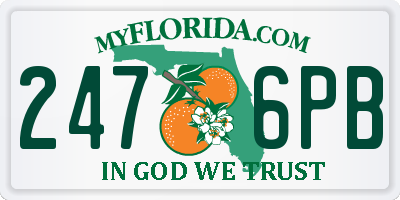 FL license plate 2476PB