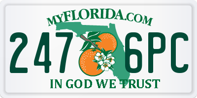 FL license plate 2476PC