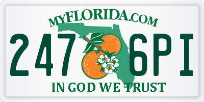 FL license plate 2476PI
