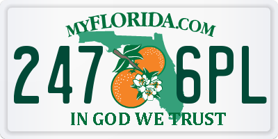 FL license plate 2476PL