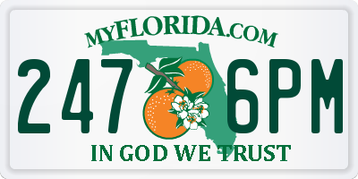 FL license plate 2476PM