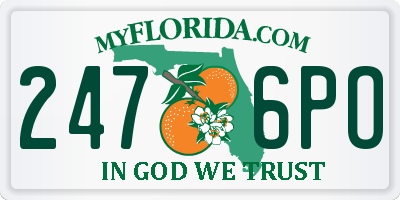 FL license plate 2476PO