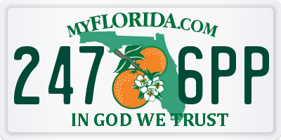 FL license plate 2476PP