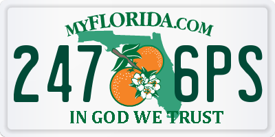 FL license plate 2476PS