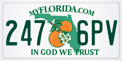 FL license plate 2476PV
