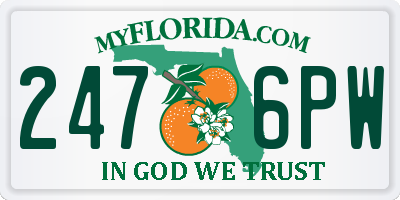 FL license plate 2476PW