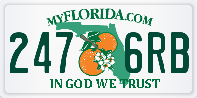 FL license plate 2476RB