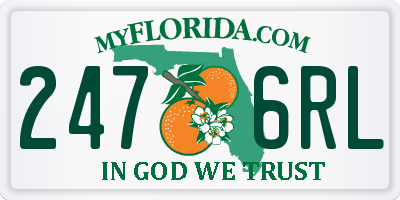 FL license plate 2476RL