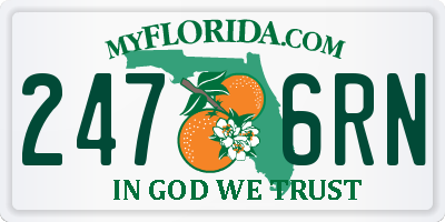 FL license plate 2476RN
