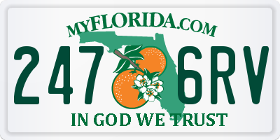 FL license plate 2476RV