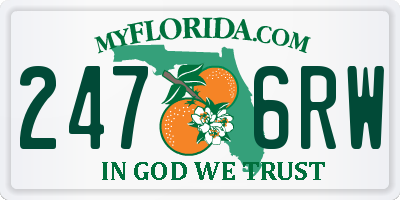 FL license plate 2476RW