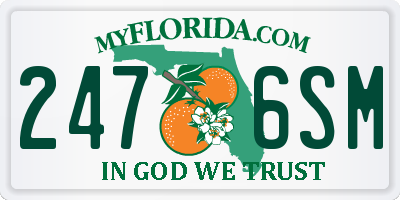 FL license plate 2476SM