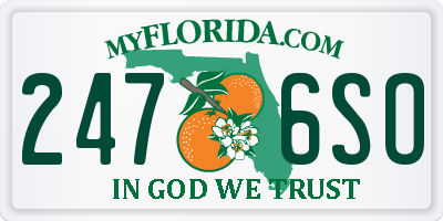 FL license plate 2476SO