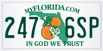 FL license plate 2476SP