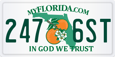 FL license plate 2476ST