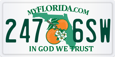 FL license plate 2476SW