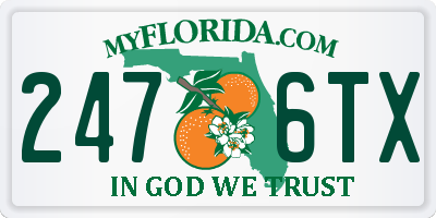 FL license plate 2476TX