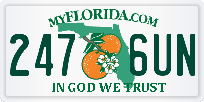 FL license plate 2476UN