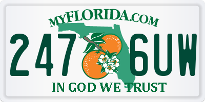 FL license plate 2476UW