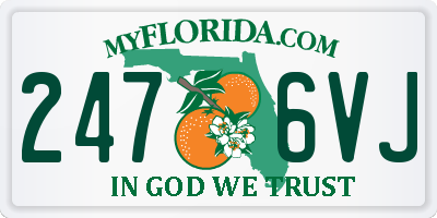 FL license plate 2476VJ
