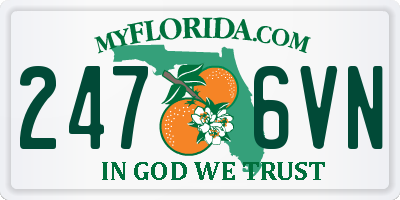 FL license plate 2476VN