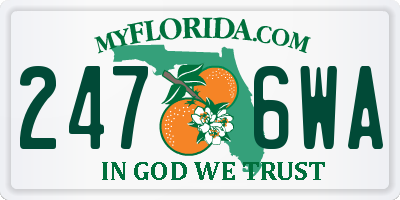 FL license plate 2476WA