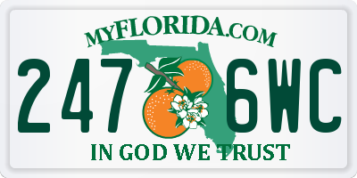 FL license plate 2476WC
