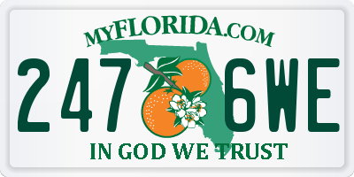 FL license plate 2476WE