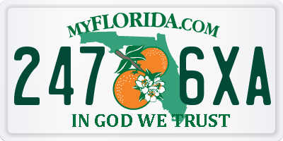 FL license plate 2476XA