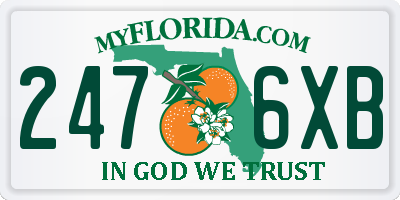 FL license plate 2476XB