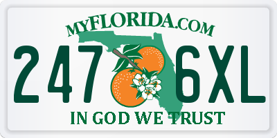 FL license plate 2476XL