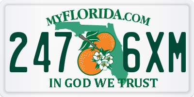 FL license plate 2476XM
