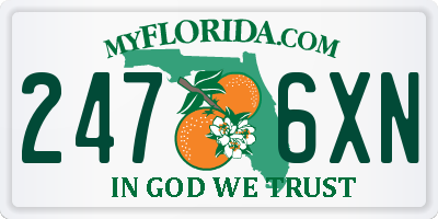 FL license plate 2476XN