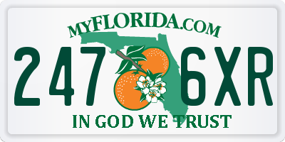 FL license plate 2476XR