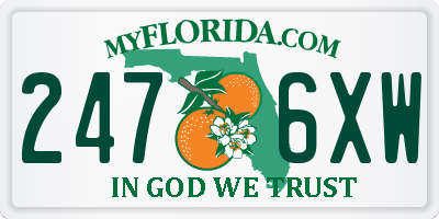 FL license plate 2476XW