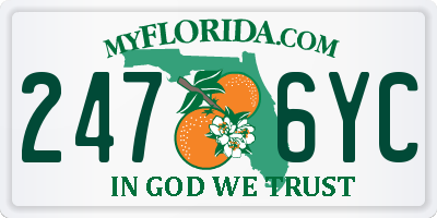 FL license plate 2476YC