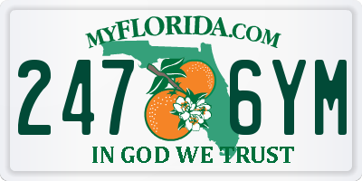 FL license plate 2476YM