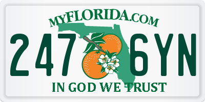 FL license plate 2476YN