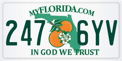 FL license plate 2476YV