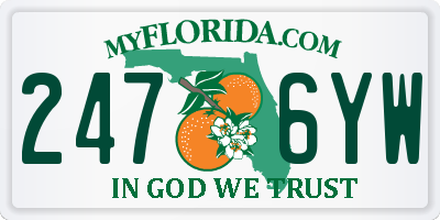 FL license plate 2476YW