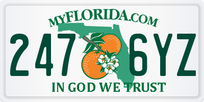FL license plate 2476YZ