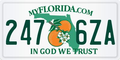 FL license plate 2476ZA