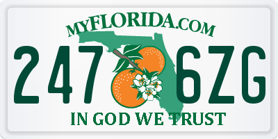 FL license plate 2476ZG